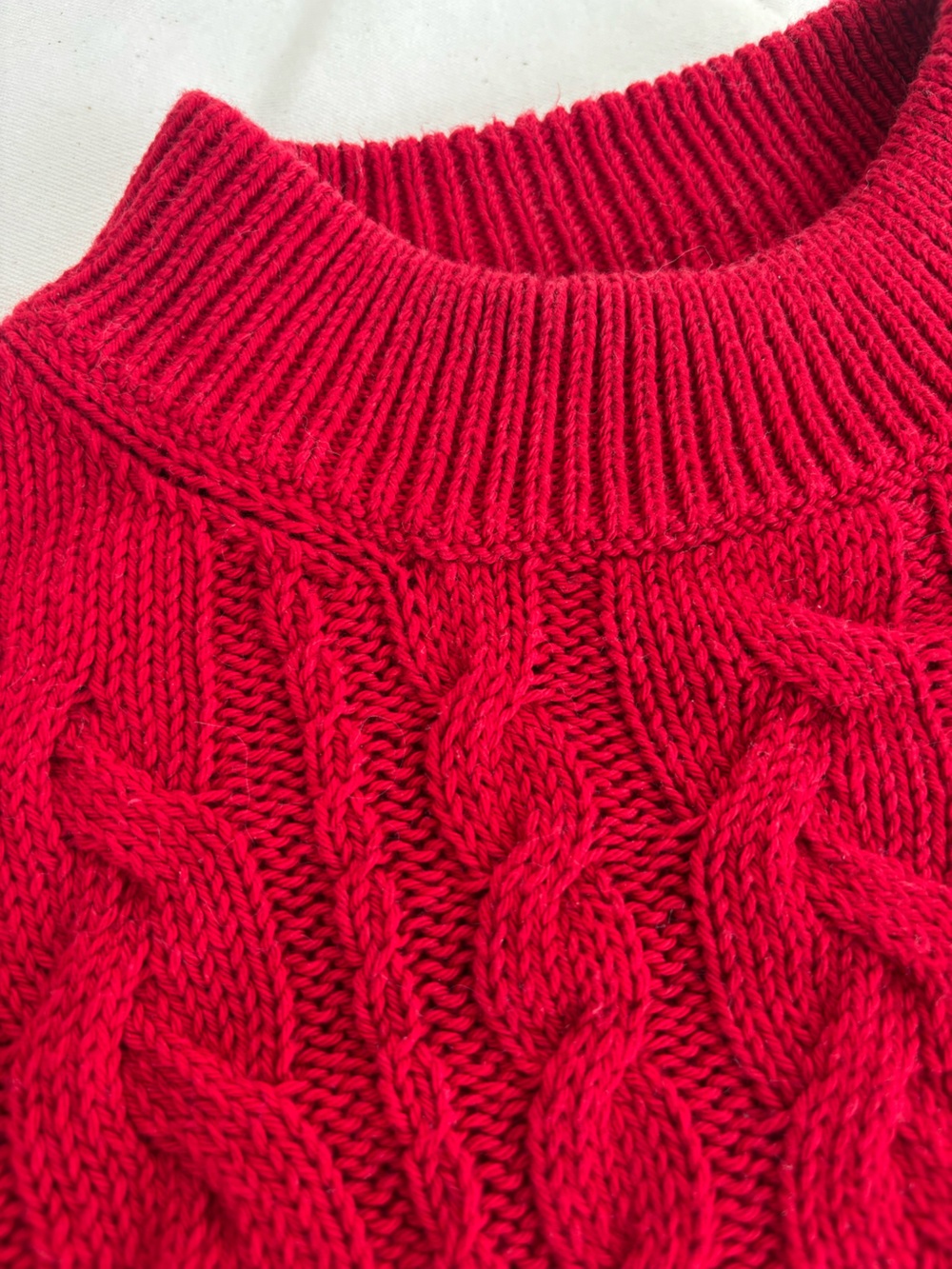 NWT One Wednesday Red Cable Knit Sweater - Picture 4 of 7